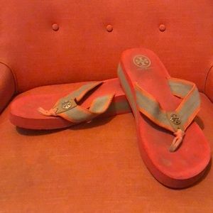 Orange flip flops